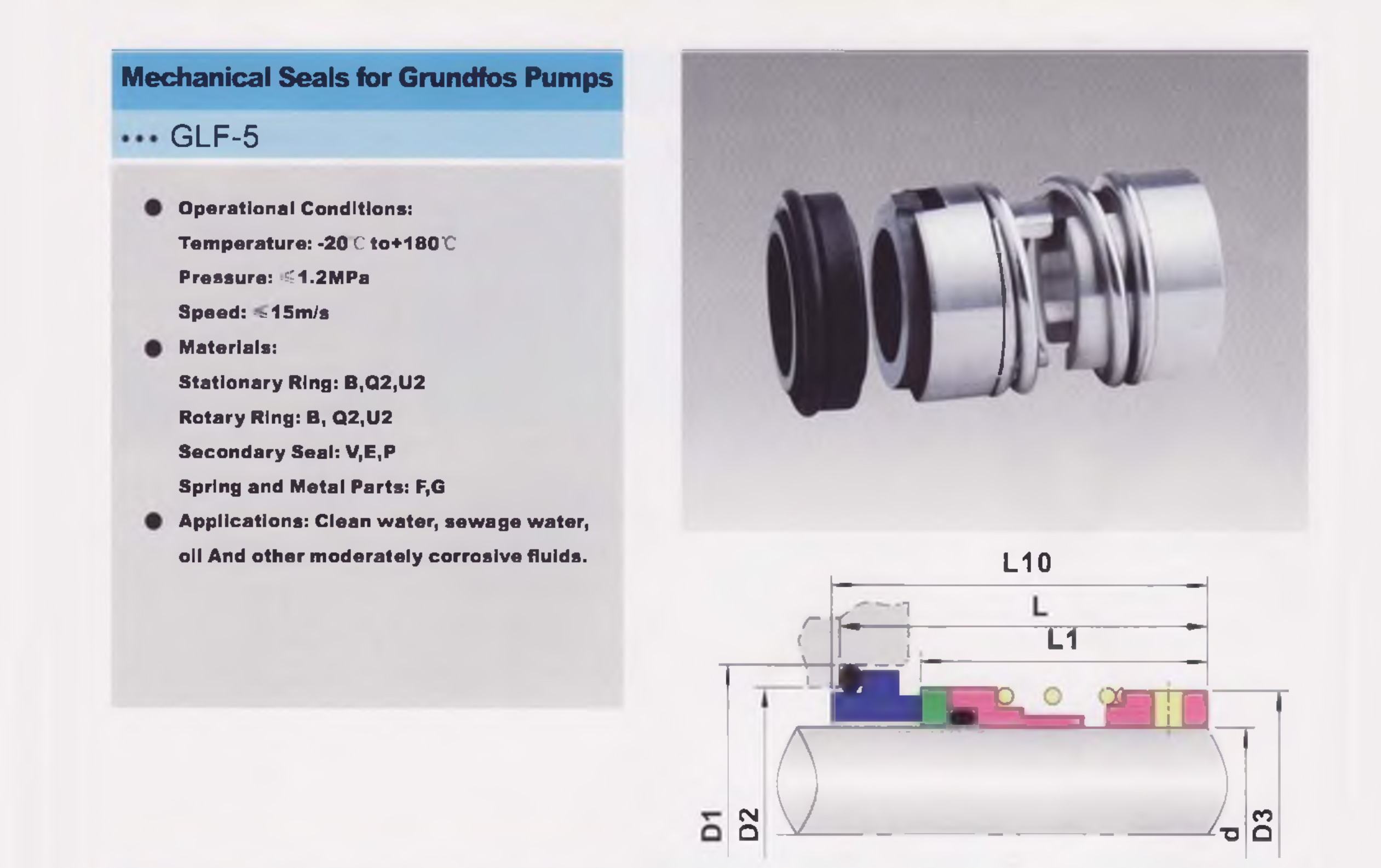 mechanical seals for grundfos pumps glf5 Battery Lithium